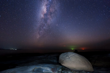 starry night sky with Milky way. image contain soft focus, blur and noise as night photo required...