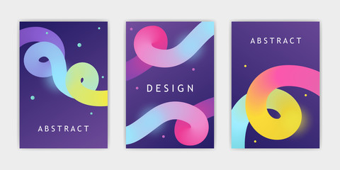 set of abstract design banners. gradient. vector illustration