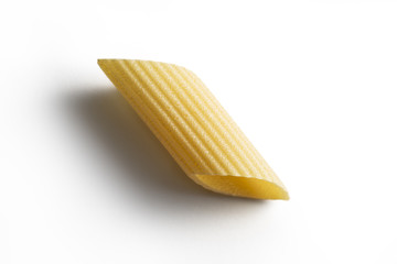 One piece of big pasta isolated on white background