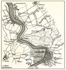 Obraz premium Oblężenie Antwerpii podczas wojny osiemdziesięcioletniej od lipca 1584 do sierpnia 1585 (od Spamers Illustrierte Weltgeschichte, 1894, 5 [1], 634)