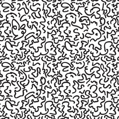 Abstract scribble line seamless pattern. Swirled curve doodle lines