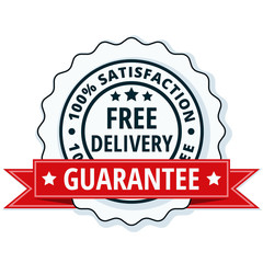 Free Delivery Guarantee label illustration