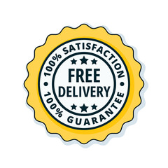Free Delivery Guarantee label illustration