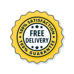 Free Delivery Guarantee label illustration