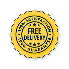 Free Delivery Guarantee label illustration