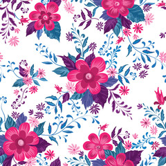 Floral seamless pattern. Abstract ornamental flowers. Flourish ditsy print