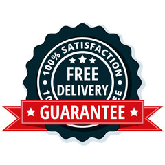 Obraz premium Free Delivery Guarantee label illustration
