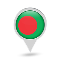 Bangladesh Flag Round Pin Icon