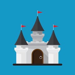 Castle icon vector flat design.