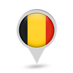 Belgium Flag Round Pin Icon