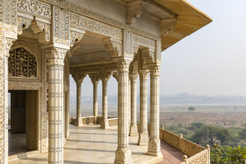 Fototapeta premium architectural detail with marquetry inside Agra Fort, Agra, Uttar Pradesh, India