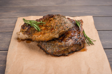 meat with rosemary