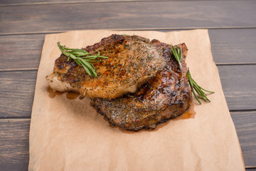 meat with rosemary