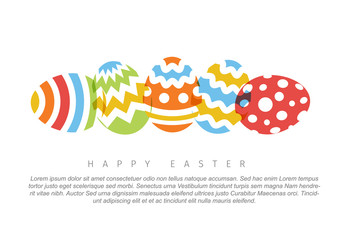 Happy Easter - minimalist colorful easter card