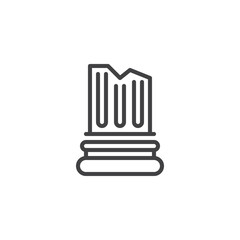 Architectural column outline icon. linear style sign for mobile concept and web design. History simple line vector icon. Symbol, logo illustration. Pixel perfect vector graphics