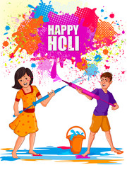 Happy Holi festival of colors background for holiday of India