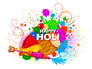 Happy Holi festival of colors background for holiday of India