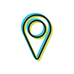 Icon of location. Flat sign and symbol. Vector
