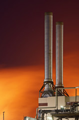 Red Industry At Night