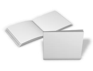 Two square blank pages brochures, calatogs, books mock up template.