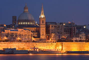 Fototapeta na wymiar Valletta At Night, Malta