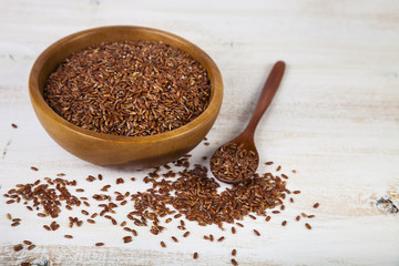 Raw red wild rice in a bowl