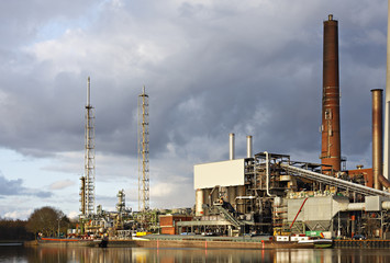 Oil Refinery At Canal