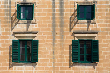 Facade With Green Windows, Malta