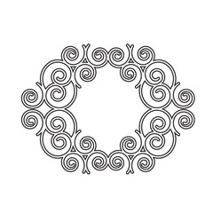 black outline scroll and spiral vector design