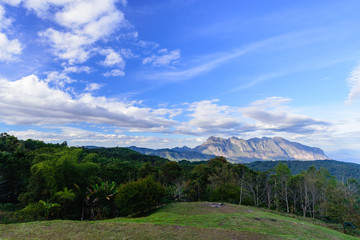 Fototapeta na wymiar Mountain view blue sky with cloud landscape ,Chiangmai Thailand