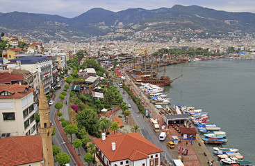 scenic seascape of Alanya harbour