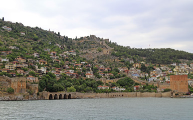 Shipyard and the ruins of a medieval fortress