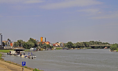 riverside of river Tisza in city Szeged