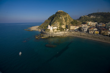 aerial view of the Tyrrhenian Sea at Capo d'Orlando in Sicily