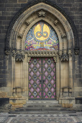 Beautiful old door in the Old Town of Prague. Czech Republic