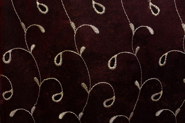 Embroidery floral pattern on a dark background handmade trend 2018 monochrome