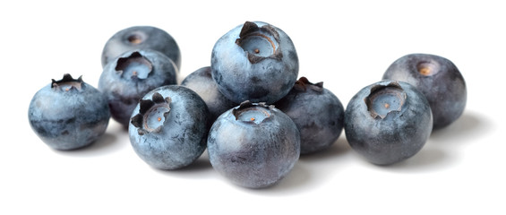 fresh blueberries isolated on the white background