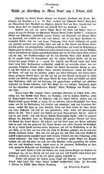 German transcription of order to execute a death sentence to Mary, Queen of Scots, February 1, 1587 (from Spamers Illustrierte Weltgeschichte, 1894, 5[1], 648/649)