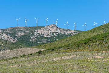 Windräder auf der Insel Korsika
