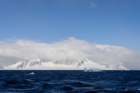 Antarctic landscape view from sea