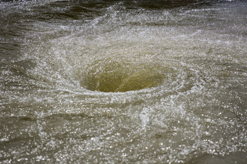 Whirlpool in the center of a river