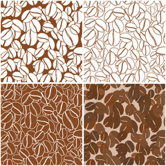 Seamless pattern of the coffe. Set of vector illustrations