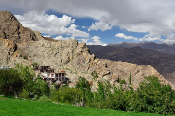 Plakat Buddhist monastery in the Bazgo village in Ladakh in India