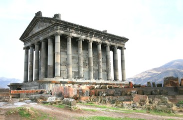 The Temple of Garni is Greco-Roman colonnaded building   near Yerevan , Armenia