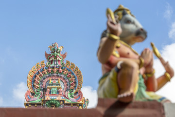 sculpture on Arulmigu Kapaleeswarar Temple, Chennai, Tamil Nadu, India