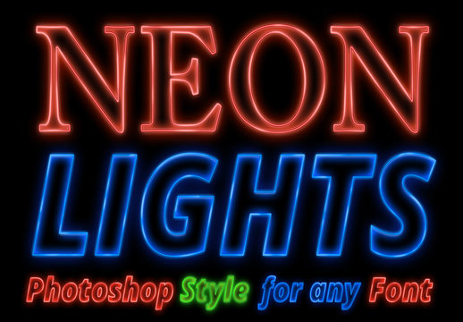 Neon Outlined Font Style 2