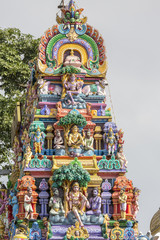 Fototapeta na wymiar sculptures on Arulmigu Kapaleeswarar Temple, Chennai, Tamil Nadu, India