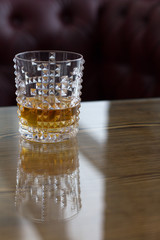 Wiskey in glass.