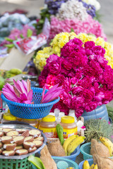 flowers as an offering in the temple, Chennai, Tamil Nadu, India