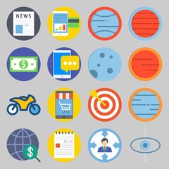 icon set about Transportation. with planet, globa and motorbike